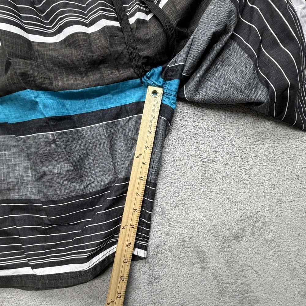 Kanu Surf Board Shorts Mens Big‎ 3X Gray Striped Built-In Brief Drawstring Lined